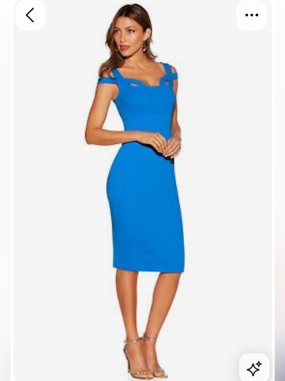 JAX Black Label Dress Cold Shoulder Back Zipper Royal Blue Women Size 12